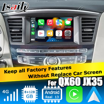 Android 13 Carplay arayüzü Kutusu Yandex Navi Infiniti QX60 / JX35 için Qualcomm 8+128 sistemi