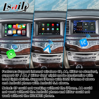 Android 13 Carplay arayüzü Kutusu Yandex Navi Infiniti QX60 / JX35 için Qualcomm 8+128 sistemi