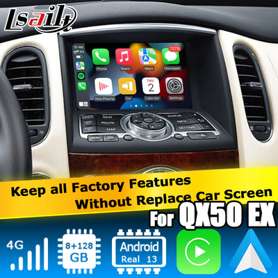 Infiniti QX50 / EX EX35 EX37 Araç android 13 Sistem arayüzü kutusu Carplay android otomatik ekran Lsailt ile