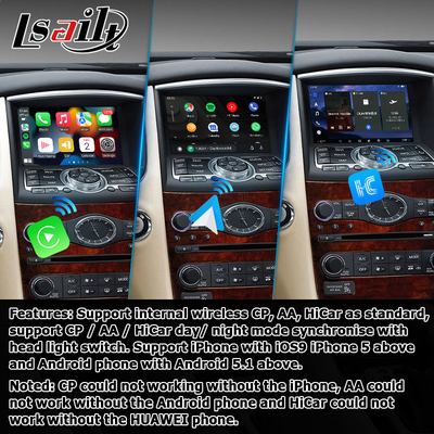 Infiniti QX50 / EX EX35 EX37 Araç android 13 Sistem arayüzü kutusu Carplay android otomatik ekran Lsailt ile