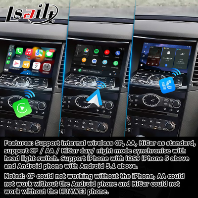 Android 13 Navigasyon Araba Video Arayüzü Destek Waze / Youtube Infiniti QX70 / FX50 FX35 FX37 için