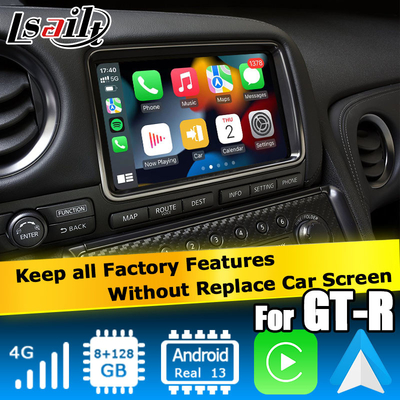 Android 13 8+128 Navigasyon kablosuz carplay android oto video arayüzü Nissan GT-R GTR R35 için