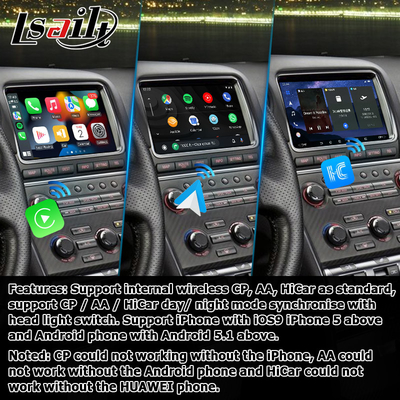 Android 13 8+128 Navigasyon kablosuz carplay android oto video arayüzü Nissan GT-R GTR R35 için