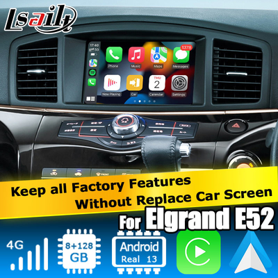 Nissan Elgrand Quest E52 Android 13 video arayüzü Box carplay android otomatik modülü 8+128