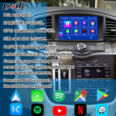 Lsailt Android 13 Nissan Quest 2011-2022 için Akıllı Android Infotainment Modülü Kablosuz CarPlay, NetFlix Destek