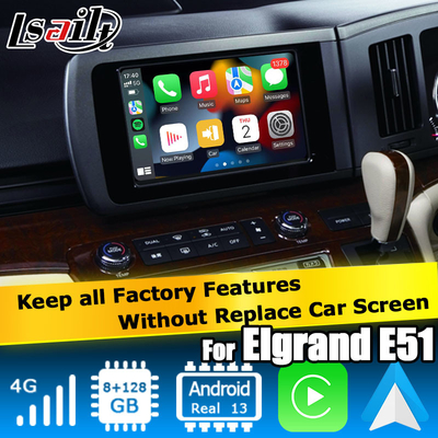 Nissan Elgrand E51 serisi 3 Android 13 Qualcomm 8+128GB Carplay Android Auto video arayüzü
