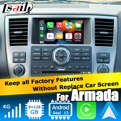 Nissan Armada TA60 fabrika tarzı Android multimedya video arayüzü, kablosuz Carplay Android Auto desteği