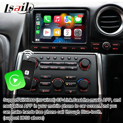 Kablosuz CarPlay Arayüzü / GT-R GTR R35 2008-2010 JDM Modeli için Android Infotainment Modülü NetFlix, YouTbe dahil