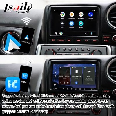 Kablosuz CarPlay Arayüzü / GT-R GTR R35 2008-2010 JDM Modeli için Android Infotainment Modülü NetFlix, YouTbe dahil