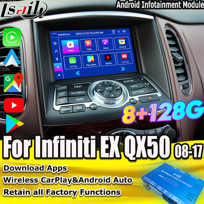 Infiniti EX QX50 2008-2017 için Lsailt 8G Android Infotainment Modülü Kablosuz CarPlay, YouTube, NetFlix dahil