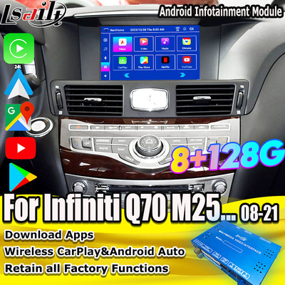 Infiniti Q70 M45 M25 2010- Kablosuz CarPlay Kutusu, Android Auto, NetFlix için 8G Qualcomm Android Multimedia Arayüzü