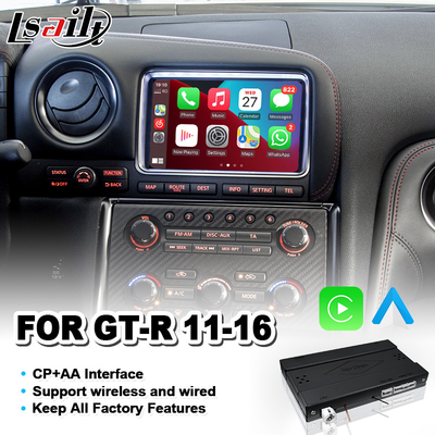 Lsailt Android Auto CP AA OEM Entegrasyon Video Arayüzü Nissan GTR GT-R R35 2011-2016 için Carplay