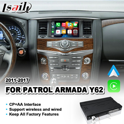 2011-2017 Nissan Patrol Y62 için Kablosuz Carplay Android Otomatik Arayüzü