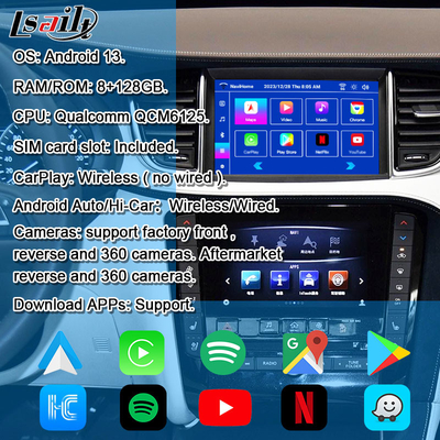 8+128G Android Navigasyon Kutusu Kablosuz CarPlay, Android Arayüzü ile Infiniti QX50 2018-2020 EX QX80 için Infotainment Modülü