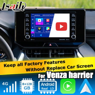 Toyota Harrier Venza Android 13 multimedya video arayüzü 2019-şimdiki kablosuz carplay android auto