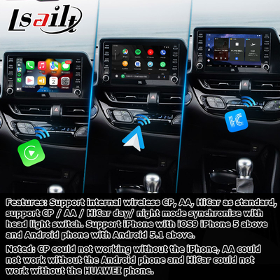 Toyota C-HR CHR kablosuz android otomatik araba oynatımı ile Android 13 multimedya ara yüzü