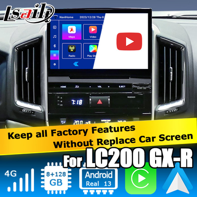 Toyota LC200 GXR için araba Android 13 navigasyon kutusu Fujitsu birimi Carplay waze youtube arka görüntü vb.