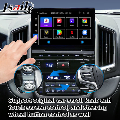 Toyota LC200 GXR için araba Android 13 navigasyon kutusu Fujitsu birimi Carplay waze youtube arka görüntü vb.