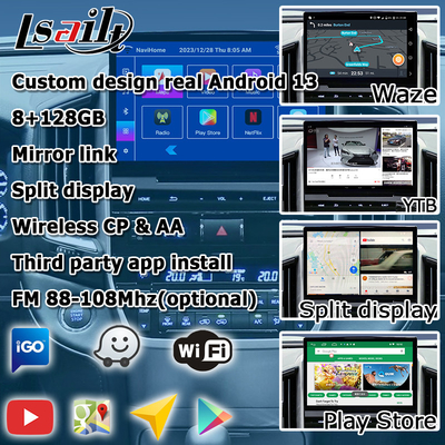 Toyota LC200 GXR için araba Android 13 navigasyon kutusu Fujitsu birimi Carplay waze youtube arka görüntü vb.