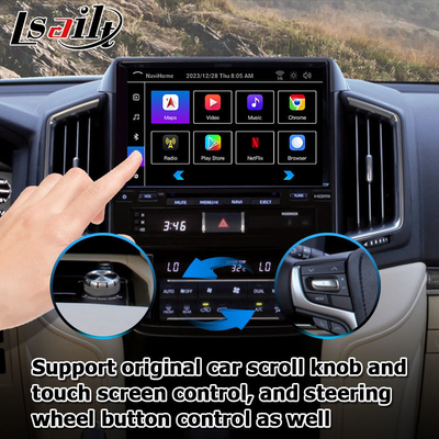 Toyota Land Cruiser LC200 GXR için Android 13 video arayüzü arka görüntü ile Wi-Fi carplay android auto