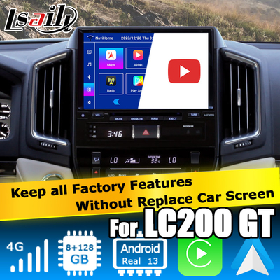 Toyota Land Cruiser LC200 GXR için Android 13 video arayüzü arka görüntü ile Wi-Fi carplay android auto