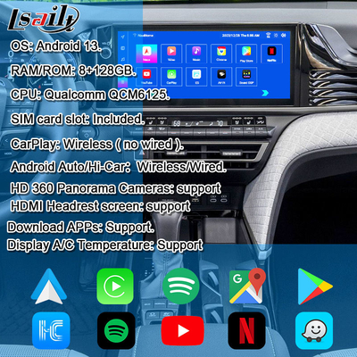 Toyota Camry 2025 Sienna RAV-4 için Android 13 Multimedia Video Arayüzü OEM Retrofit Infotainment Modülü YouTube, NetFlix, Google Play dahil