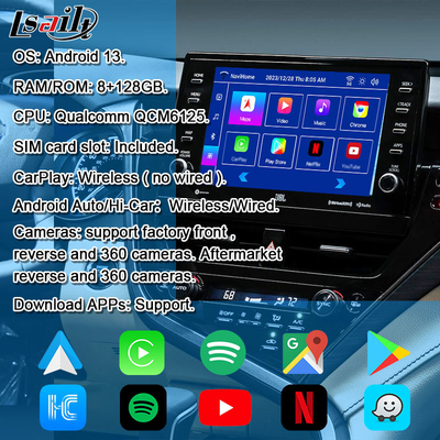 Lsailt Android 13 Video Arayüzü Toyota Camry 2018-2021 RAV-4, Sienna OEM Ekran Güncelleme Android Multimedia Sistemi YouTube, NetFlix dahil