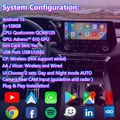 Lsailt Android Carplay Multimedia Video Arayüzü 2023-Bugünkü Lexus RX RX350 RX350h RX450h RX500h AL30
