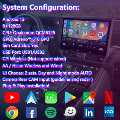 Lsailt Android Carplay Multimedia Video Arayüzü 2024-Mevcut Lexus GX GX550
