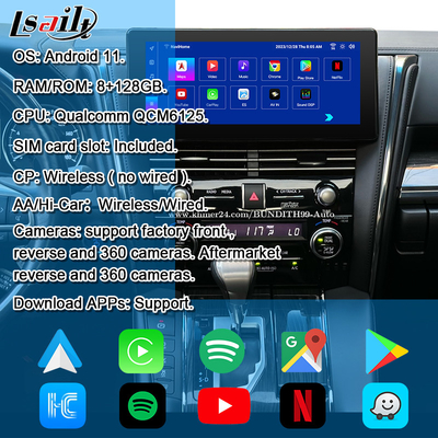 Android 13 Lexus Video Arayüzü LM350 LM500H NX RX ES Retrofit Kits için OEM Ekran Güncelleme YouTube, NetFlix, Kablosuz CarPlay dahil