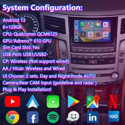 2012-2015 Lexus LX 570 LX570 için Lsailt Android Multimedya Video Arayüzü