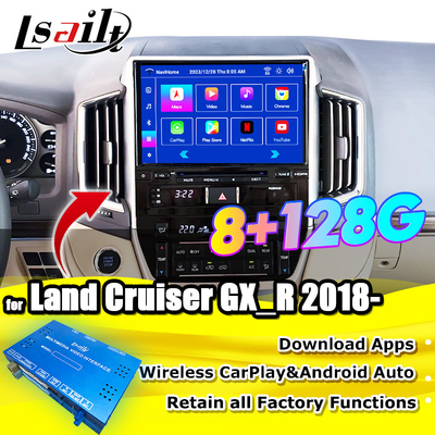 Land Cruiser GX_R 2018-2021 LC200 Kablosuz için Android Multimedia Arayüzü Apple CarPlay&Android Otomatik Geri Düzeltme Yükseltme