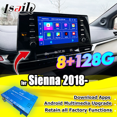 OEM Entegrasyonu ve Geri Düzeltme Toyota Sienna 2018-2021 Camry, RAV-4 Araç İçi Multimedia Destek YouTube, NetFlix, 360 Derece Kamera