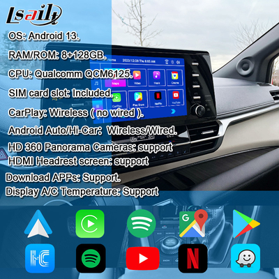 OEM Entegrasyonu ve Geri Düzeltme Toyota Sienna 2018-2021 Camry, RAV-4 Araç İçi Multimedia Destek YouTube, NetFlix, 360 Derece Kamera