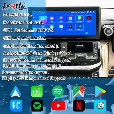 Lsailt Land Cruiser 300 2022-Mevcut Android Arayüzü Entegrasyonu için OEM Android Güncelleme Modülü YouTube, Waze, Play Store
