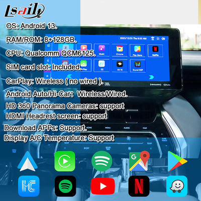Lsailt OEM Android Yükseltme Modülü Harrier Venza Toyota 2022-12.3 İnç Android Multimedya Arayüzü YouTube, NetFlix ile