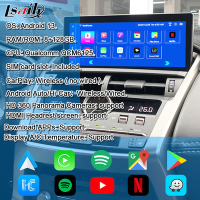 Kablosuz CarPlay ve Android Auto ile Lexus Android Ekranı 10.25 Inç Dokunmatik Ekran