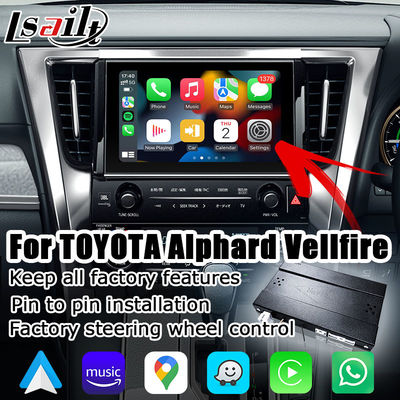 Toyota Alphard Vellfire AH30 serisi saf OEM tarzı Carplay android auto kutusu 2015-2022 model