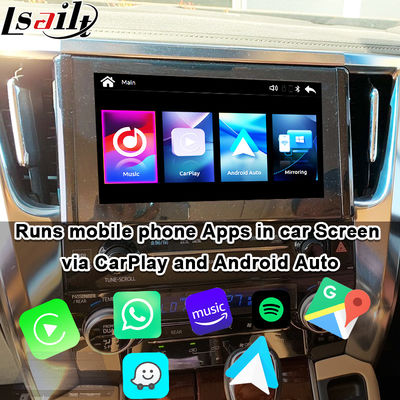 Alphard 30 Serisi Vellfire Toyota için Kablosuz Apple CarPlay/Android Auto Yükseltme Modülü, FM Radyo, Klima, Ekran Yansıtma, Kameraları Destekler