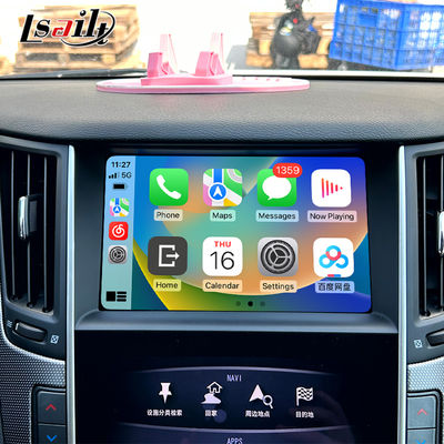 Q50 Q60 OEM Apple CarPlay Yükseltme Modülü Entegrasyonu Cep Telefonu Yansıtma, Klima Sıcaklık Ekranı, Google Harita, Spotify