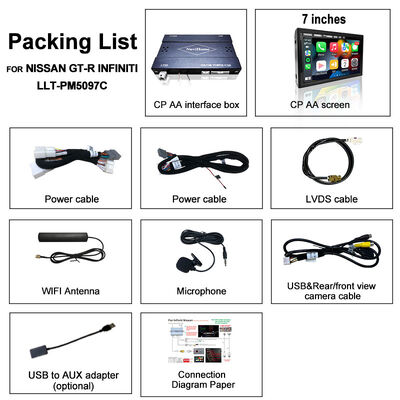 Infiniti G37 G25 G35 Skyline 370GT (V36) Q40 2007-2014 HD Dokunmatik Ekranı için 7 Inç Kablosuz Android Otomatik CarPlay Ekranı