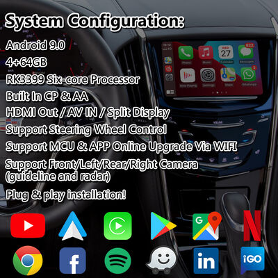 2014-2019 Cadillac ATS CUE Sistemi için Lsailt Android Navigasyon Video Arayüzü Carplay Özellikli