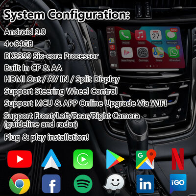 Lsailt Android GPS Navigasyon Video Arayüzü 2013-2019 Cadillac CTS CUE Sistemi ile Carplay
