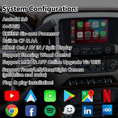 Chevrolet Silverado Kablosuz Android Auto'lu CarPlay Multimedya Arayüzü