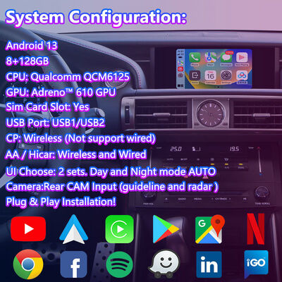Lsailt Android Video Arayüzü Lexus IS250 IS300h IS350 IS200t IS300 IS Fare Kontrolü 2013-2016