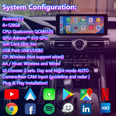Lsailt Android Carplay Multimedia Arayüz Ekranı 2020 - Şimdiki Lexus IS 300h IS300 IS350 IS500 IS300h