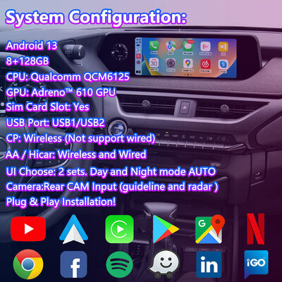 Lsailt Android Carplay Multimedya Ekranı 2018-2021 Lexus UX 300e UX200 UX250h UX300e