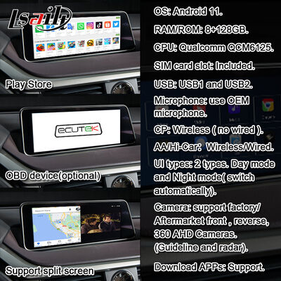 CarPlay/Android Multimedya Sistemi Lexus Video Arayüzü RX450H RX350 12.3 İnç 2016-2021 Entegre YouTube, NetFlix, Android Auto