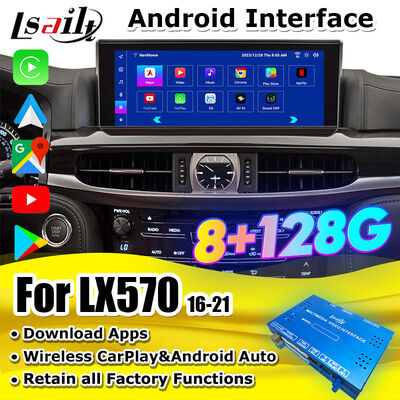 LX570 Lexus RX GX LS NX ES Entegrasyonu için Kablosuz CarPlay, Android Auto, YouTube, Netflix özellikli OEM Android Yükseltme Modülü