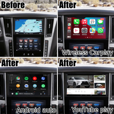 Infiniti Q50 / Q60 için GPS carplay arayüzü, 8+128GB Android 11 navigasyon kutusu arayüzü